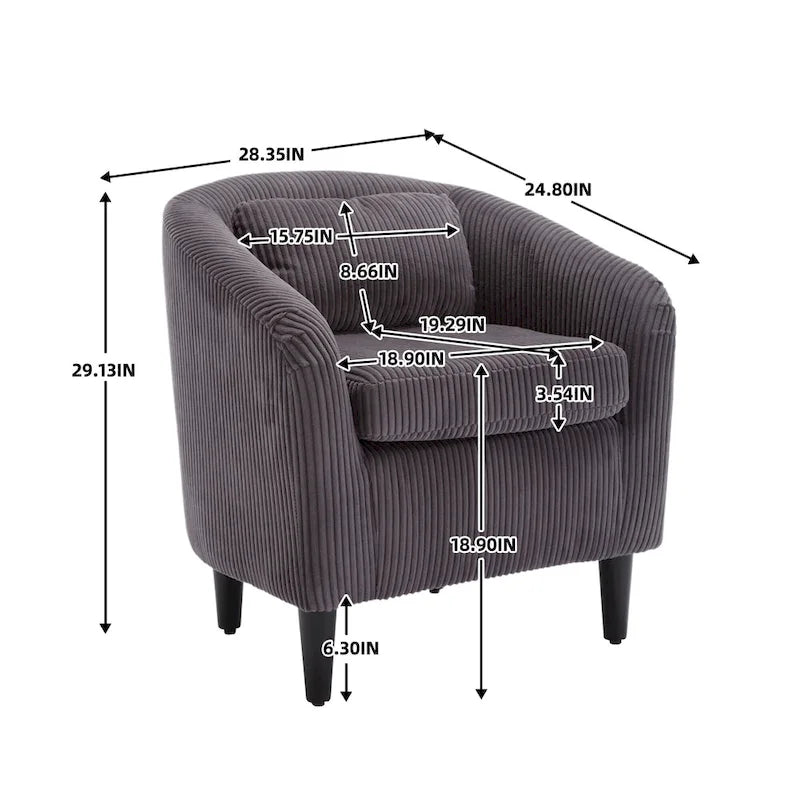 Modern style decorated chair Living room Bucket chair with cushion and pillow single sofa chair