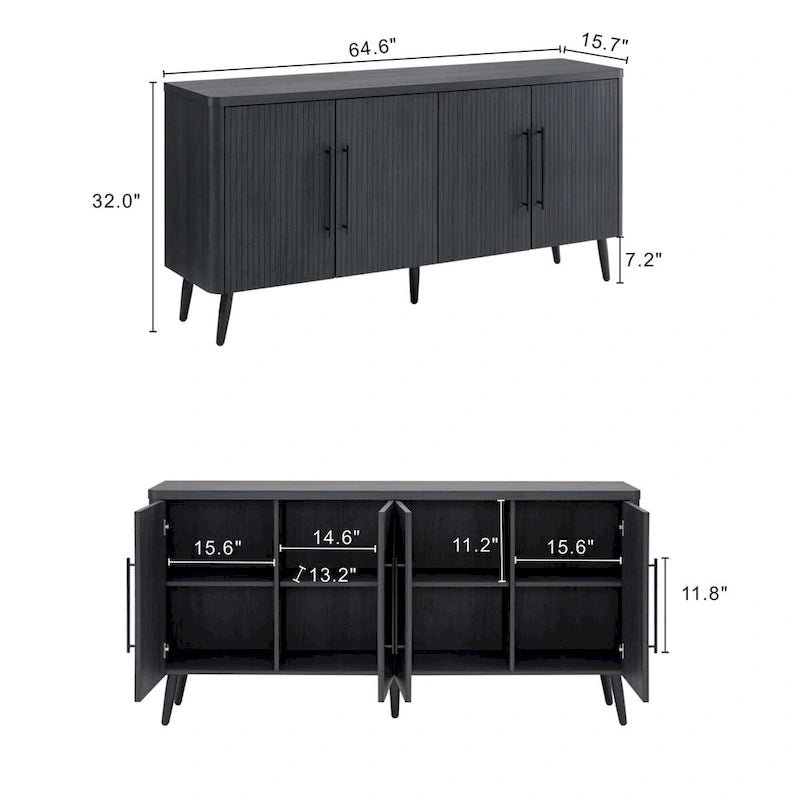 Manhattan Comfort Mid Century Modern Jodie 64.6 Inch Sideboard