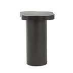 Wood Pedestal Side End Accent Table with Rounded Square Top - Black or Brown- Roche River Decor