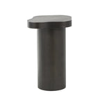 Wood Pedestal Side End Accent Table with Rounded Square Top - Black or Brown- Roche River Decor