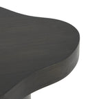 Wood Pedestal Side End Accent Table with Rounded Square Top - Black or Brown- Roche River Decor