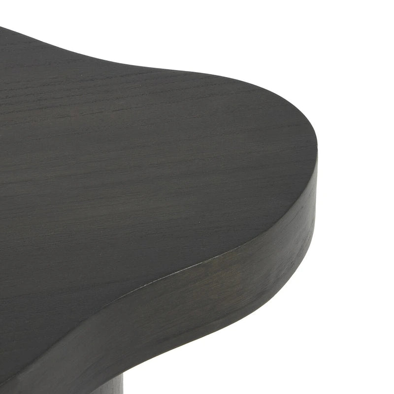 Wood Pedestal Side End Accent Table with Rounded Square Top - Black or Brown- Roche River Decor