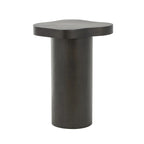 Wood Pedestal Side End Accent Table with Rounded Square Top - Black or Brown- Roche River Decor