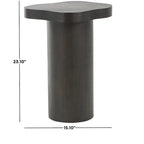 Wood Pedestal Side End Accent Table with Rounded Square Top - Black or Brown- Roche River Decor