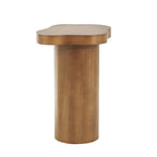 Wood Pedestal Side End Accent Table with Rounded Square Top - Black or Brown- Roche River Decor