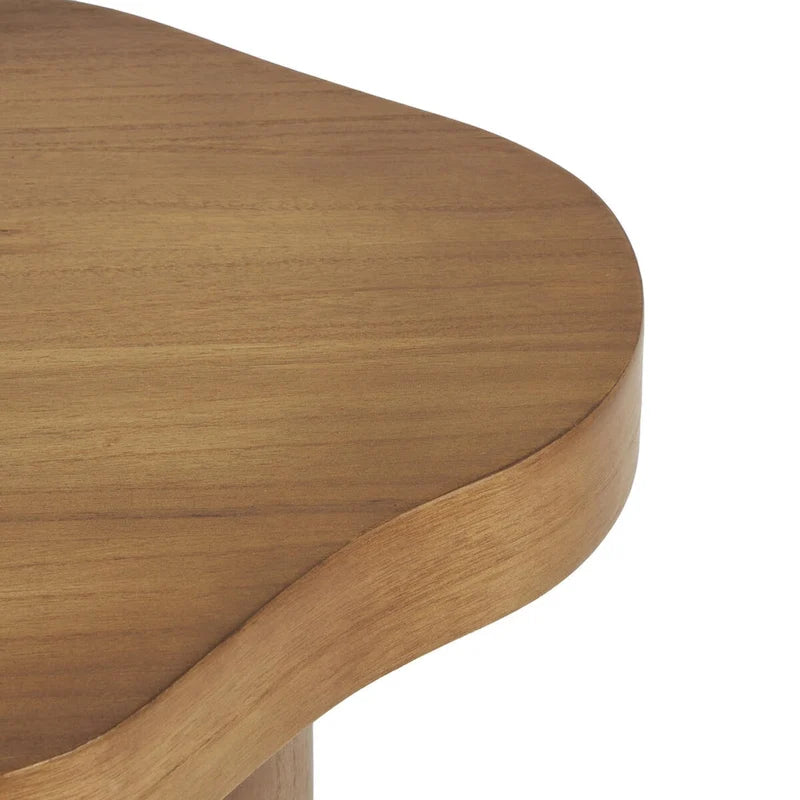 Wood Pedestal Side End Accent Table with Rounded Square Top - Black or Brown- Roche River Decor
