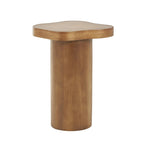 Wood Pedestal Side End Accent Table with Rounded Square Top - Black or Brown- Roche River Decor