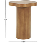 Wood Pedestal Side End Accent Table with Rounded Square Top - Black or Brown- Roche River Decor