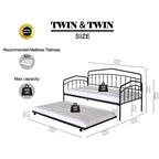 Calantha Modern Metal Twin Size Daybed with Trundle Space-Saving Sofa Bed by Christopher Knight Home