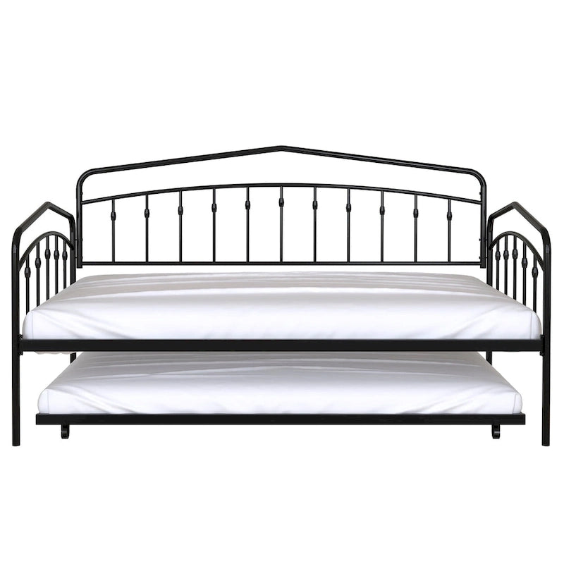 Calantha Modern Metal Twin Size Daybed with Trundle Space-Saving Sofa Bed by Christopher Knight Home