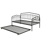 Calantha Modern Metal Twin Size Daybed with Trundle Space-Saving Sofa Bed by Christopher Knight Home