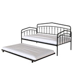 Calantha Modern Metal Twin Size Daybed with Trundle Space-Saving Sofa Bed by Christopher Knight Home