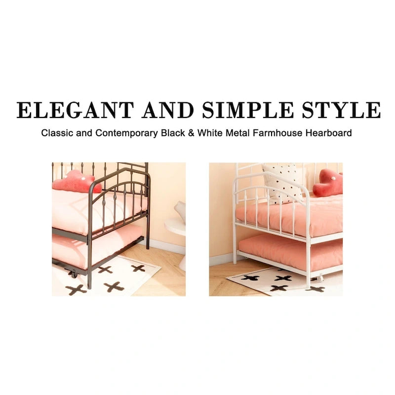 Calantha Modern Metal Twin Size Daybed with Trundle Space-Saving Sofa Bed by Christopher Knight Home