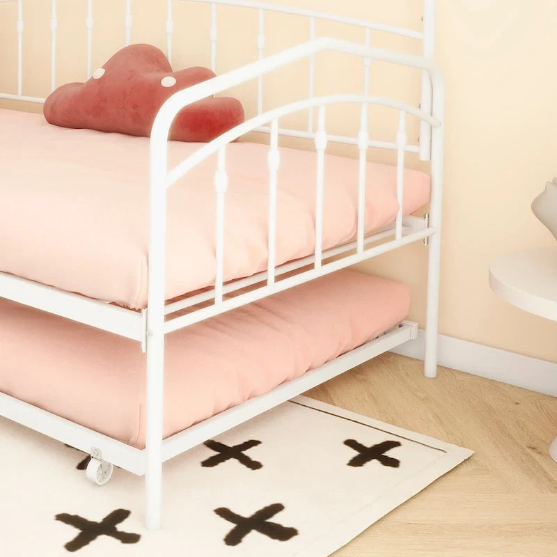 Calantha Modern Metal Twin Size Daybed with Trundle Space-Saving Sofa Bed by Christopher Knight Home