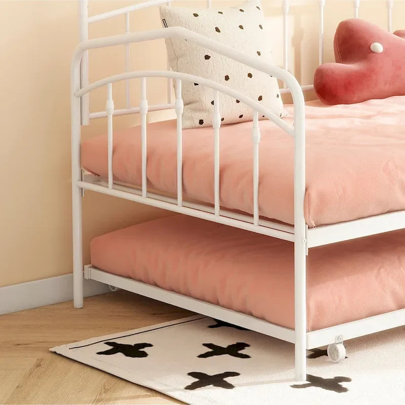 Calantha Modern Metal Twin Size Daybed with Trundle Space-Saving Sofa Bed by Christopher Knight Home