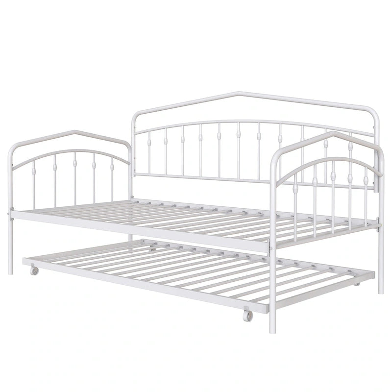 Calantha Modern Metal Twin Size Daybed with Trundle Space-Saving Sofa Bed by Christopher Knight Home