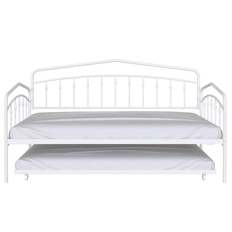 Calantha Modern Metal Twin Size Daybed with Trundle Space-Saving Sofa Bed by Christopher Knight Home