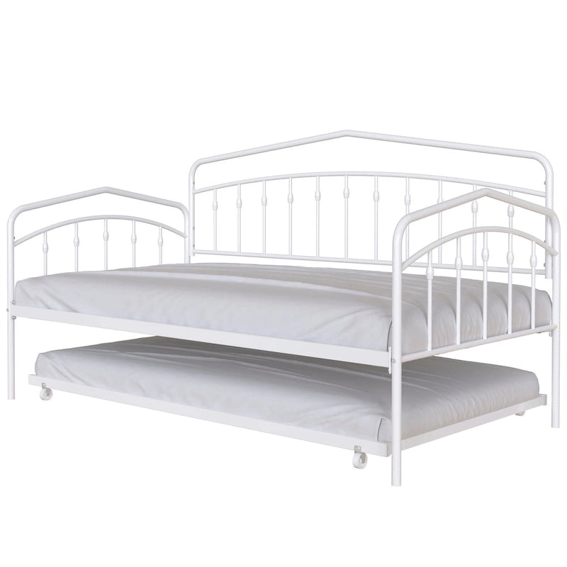 Calantha Modern Metal Twin Size Daybed with Trundle Space-Saving Sofa Bed by Christopher Knight Home