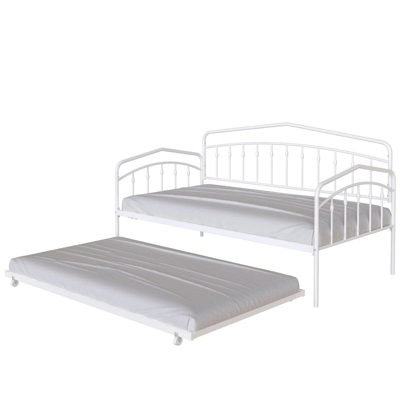 Calantha Modern Metal Twin Size Daybed with Trundle Space-Saving Sofa Bed by Christopher Knight Home