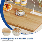 45 Rolling Kitchen Island with Storage & Drawers, Extendable Bar Table with Lockable Wheels