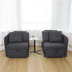 Hansabenne 4 in 1 Multi-Function Folding Sofa Folding Bed Single Futon Couch Guest Bed with 2 Throw Pillows