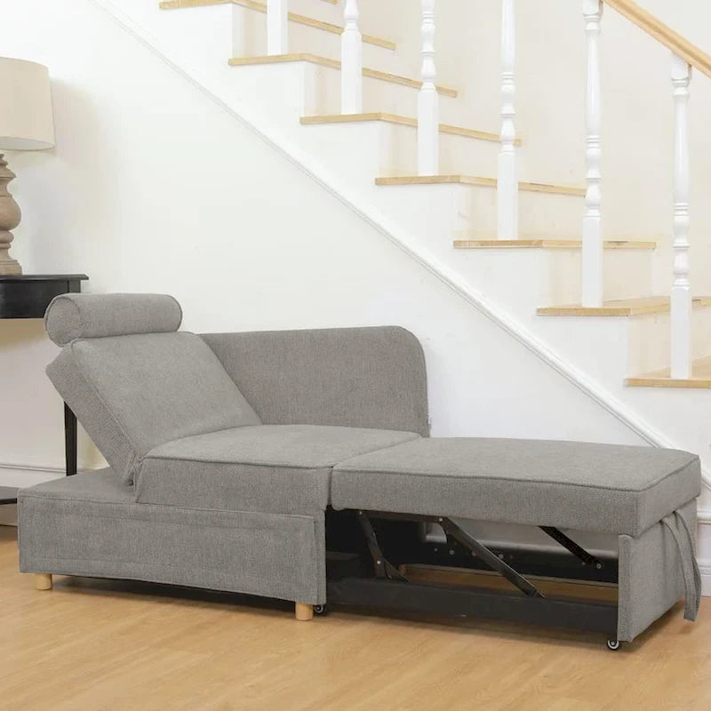 Hansabenne 4 in 1 Multi-Function Folding Sofa Folding Bed Single Futon Couch Guest Bed with 2 Throw Pillows