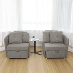Hansabenne 4 in 1 Multi-Function Folding Sofa Folding Bed Single Futon Couch Guest Bed with 2 Throw Pillows
