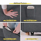 Hansabenne 4 in 1 Multi-Function Folding Sofa Folding Bed Single Futon Couch Guest Bed with 2 Throw Pillows