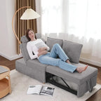 Hansabenne 4 in 1 Multi-Function Folding Sofa Folding Bed Single Futon Couch Guest Bed with 2 Throw Pillows