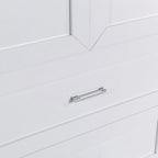 Tall Bathroom Storage Cabinet, Cabinet with Two Doors and Drawers, Adjustable Shelf, MDF Board, White