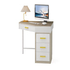 Wood/ Metal Corner Computer Desk Writing Table with 4 Drawers