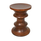 Wood Geometric Handmade Side End Accent Table - Brown - Roche River Decor