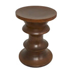 Wood Geometric Handmade Side End Accent Table - Brown - Roche River Decor