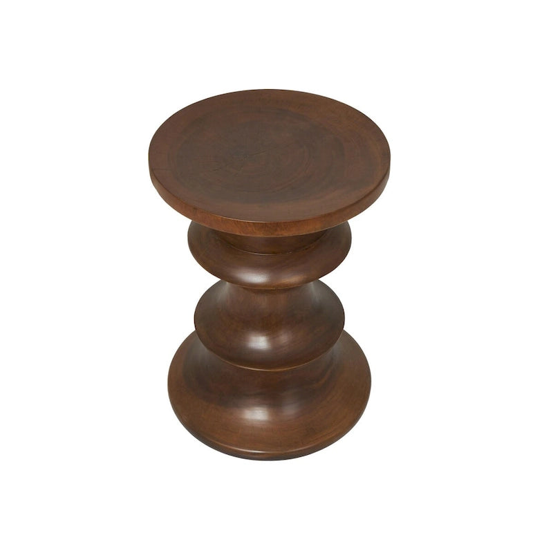 Wood Geometric Handmade Side End Accent Table - Brown - Roche River Decor