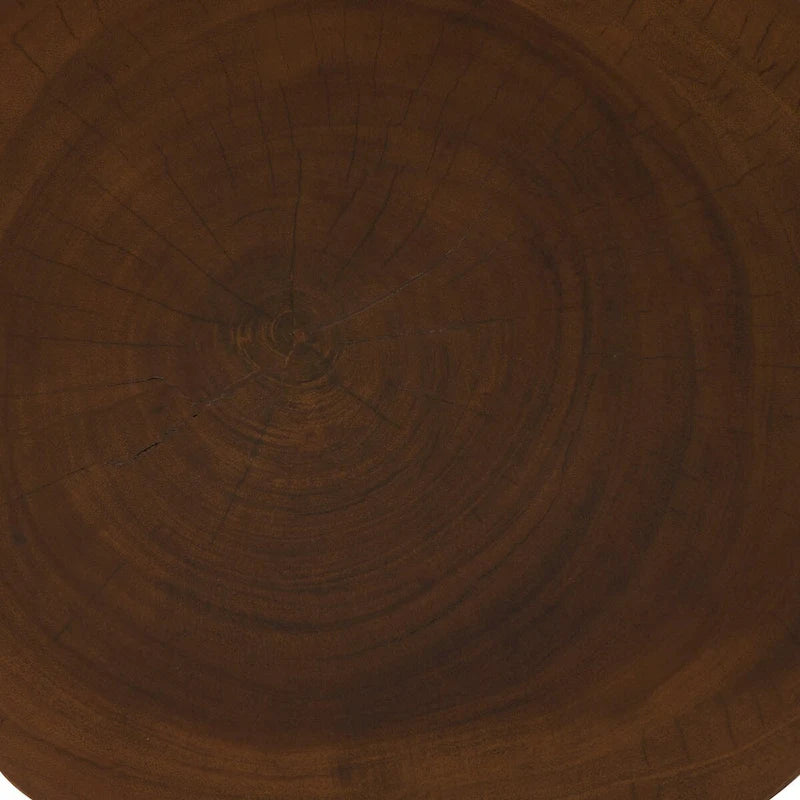 Wood Geometric Handmade Side End Accent Table - Brown - Roche River Decor
