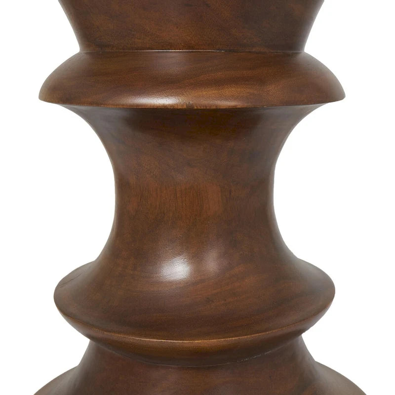 Wood Geometric Handmade Side End Accent Table - Brown - Roche River Decor