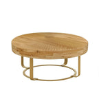 Modern Round Wooden Carving Pattern Coffee Table