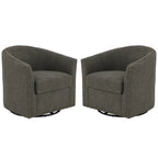 Nailhead Trim Upholstered Swivel Accent Chairs Set of 2