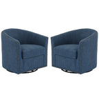 Nailhead Trim Upholstered Swivel Accent Chairs Set of 2