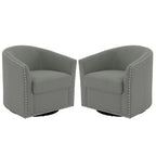 Nailhead Trim Upholstered Swivel Accent Chairs Set of 2