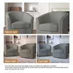 Nailhead Trim Upholstered Swivel Accent Chairs Set of 2