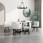 Modern 7 Pieces Dining Table Set, Rectangle Dining Table with 6 Chairs for Dining Room, Kitchen