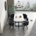 Modern 7 Pieces Dining Table Set, Rectangle Dining Table with 6 Chairs for Dining Room, Kitchen