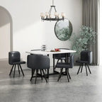 Modern 7 Pieces Dining Table Set, Rectangle Dining Table with 6 Chairs for Dining Room, Kitchen