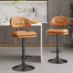 Set of 2 Swivel Bar Stools Adjustable Counter Height