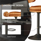 Set of 2 Swivel Bar Stools Adjustable Counter Height