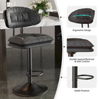 Set of 2 Swivel Bar Stools Adjustable Counter Height