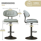 Set of 2 Swivel Bar Stools Adjustable Counter Height