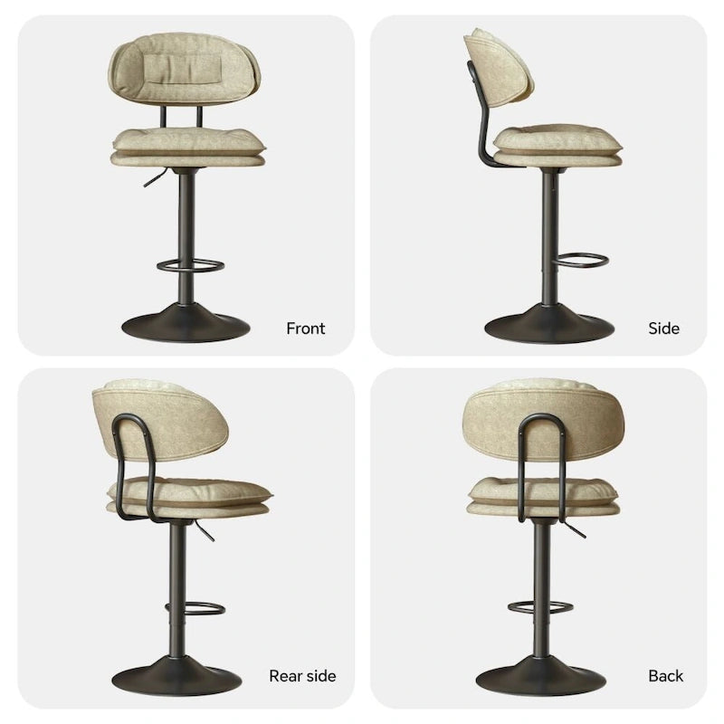 Set of 2 Swivel Bar Stools Adjustable Counter Height