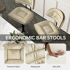 Set of 2 Swivel Bar Stools Adjustable Counter Height